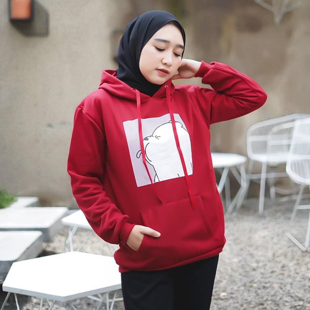 Cute Hoodie Cewek Terbaru l Sweater Hoodie Wanita Tebah Kpop COD