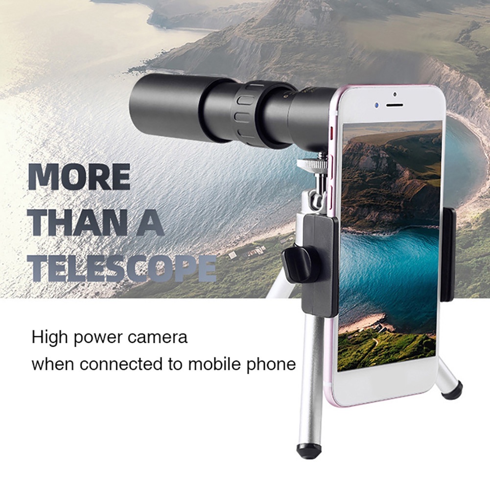 canaan 4K 10-300X40mm Portable Telephoto Zoom Monocular Telescope for Phone Camera Lens