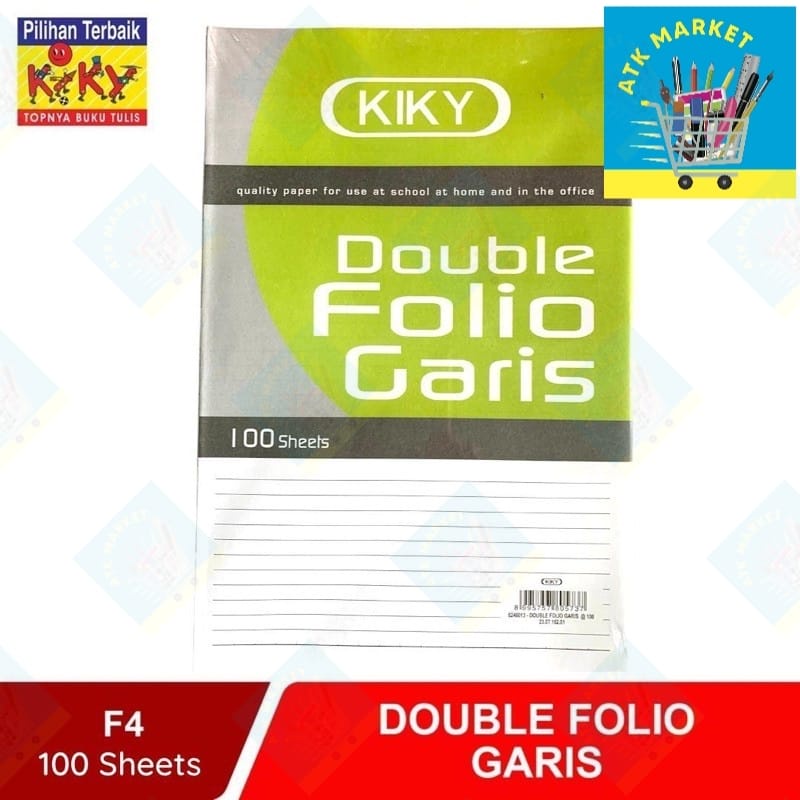 

(PACK) Double Folio Bergaris / Kertas Bergaris Folio KIKY PACK 100