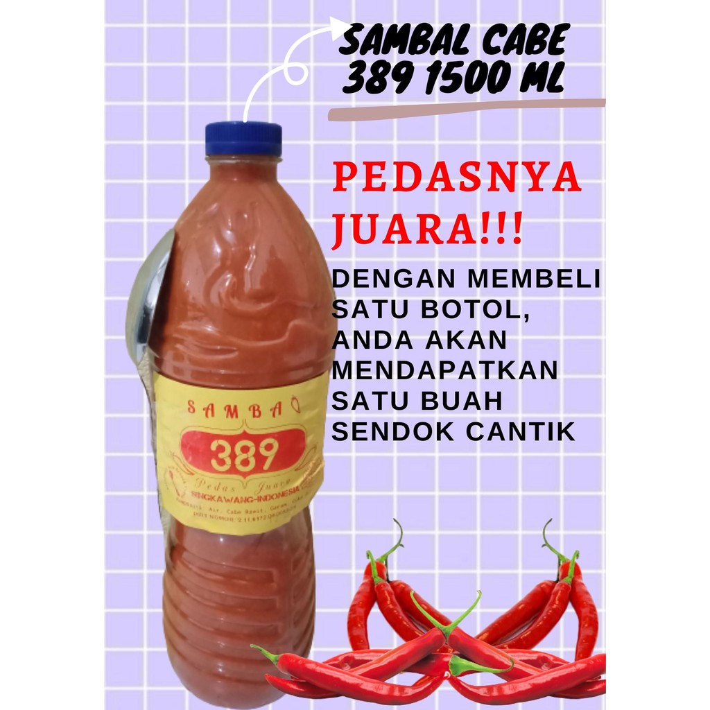 

SAUS SAMBAL/SAMBAL CABE 389 (1500 ML)/TET LOI HIN asli singkawang