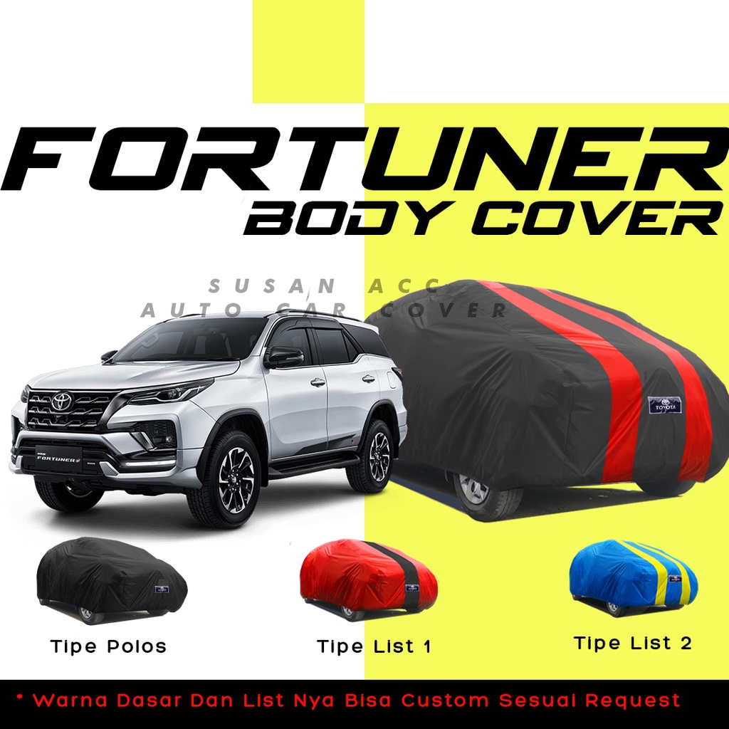 Body Cover Mobil Fortuner Sarung Mobil Fortuner/Fortuner vrz/Fortuner lama/all new fortuner/new fortuner/pajero/pajero sport/pajero dakar/pajero dakkarWaterproof anti air Mantel Mobil