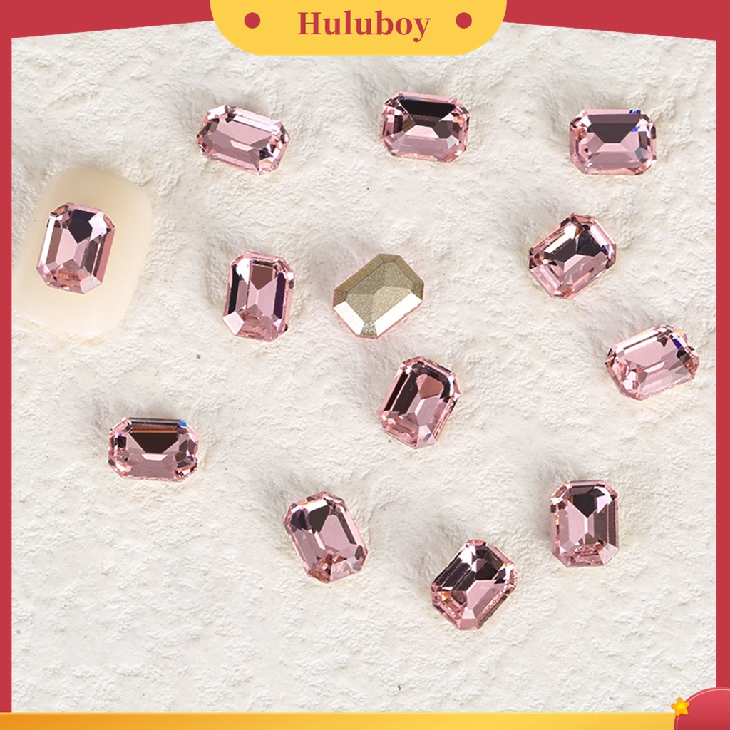 Huluboy Huluboy♡ 10pcs Kristal Imitasi Warna Pink Untuk Dekorasi Nail Art
