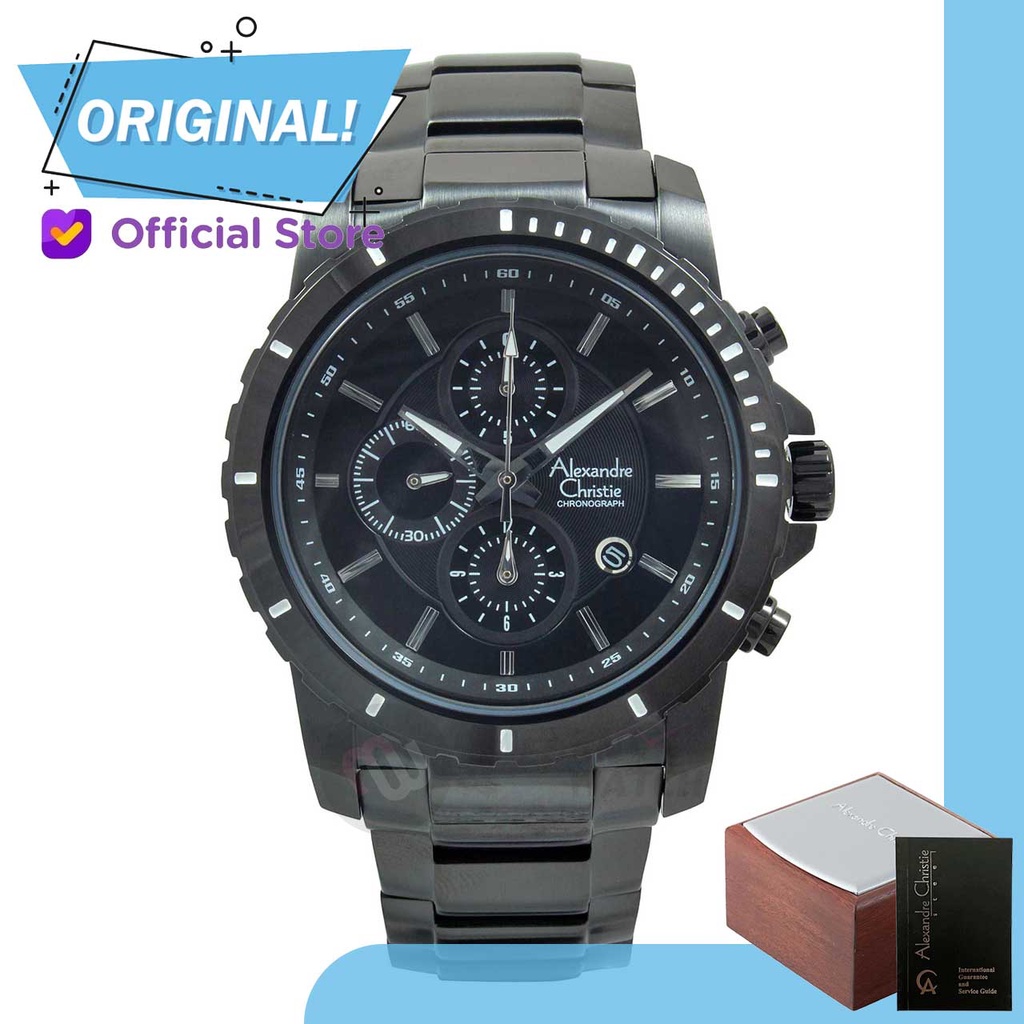 Jam Tangan Pria Analog Alexandre Christie 6141MC AC6141 AC 6141 MC 6141 MCBIPBA Original Garansi Res