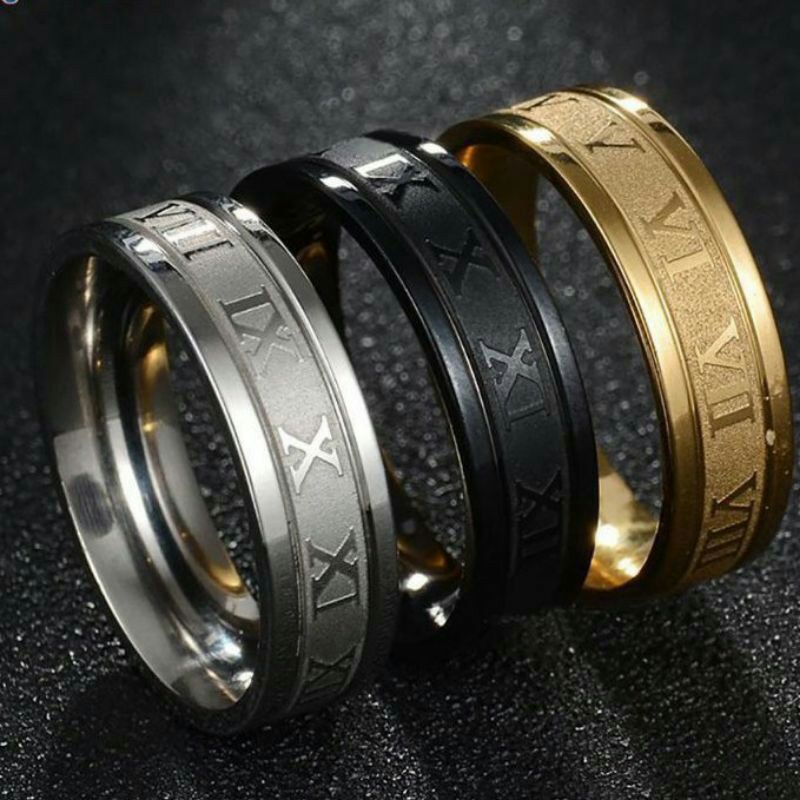 Cincin QQ Titanium Angka Romawi