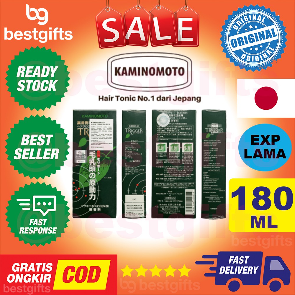 KAMINOMOTO TRIGGER HAIR GROWTH TONIC BLACK PENUMBUH RAMBUT RONTOK ORIGINAL JAPAN BPOM 180ML 180 ML