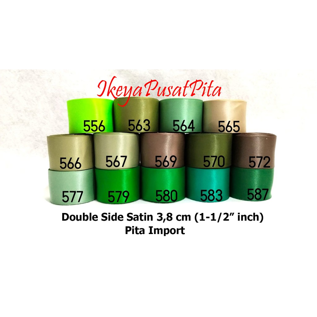 

(10 yard) Pita Satin Double Side Polos 3,8 cm (1-1/2" inch) | Pita import | Satin Ribbon 38 mm pg 10 | Toko Bahan Craft | Ikeya Pusat Pita