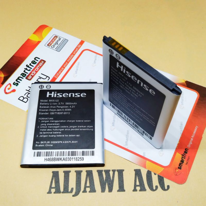 Baterai Bt Batre Battery Hisense Andromax U2 E2 Plus Model LI38170A Original Battery