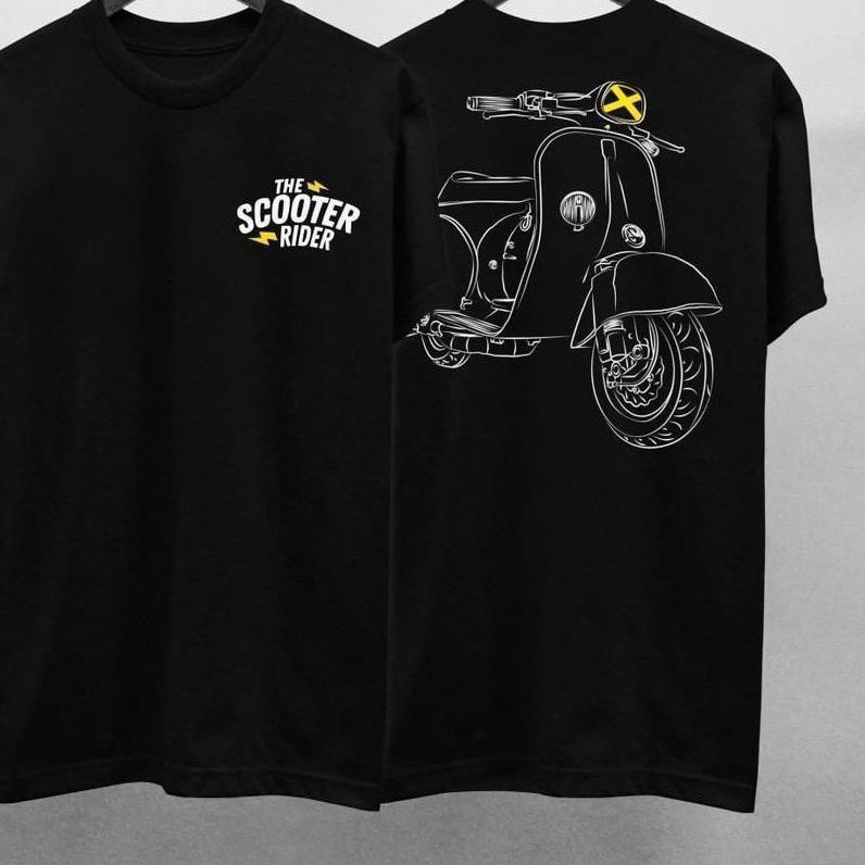*Borong DaveFashion - Kaos Pria Kaos Distro THE SCOOTER RIDER Black BC134 Langsung Kirim