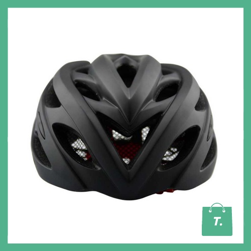 BEST TAFFSPORT HELM SEPEDA EPS FOAM DENGAN LAMPU BACKLIGHT MTB ROADBIKE FIXIE LIPAT - TGIX177W8