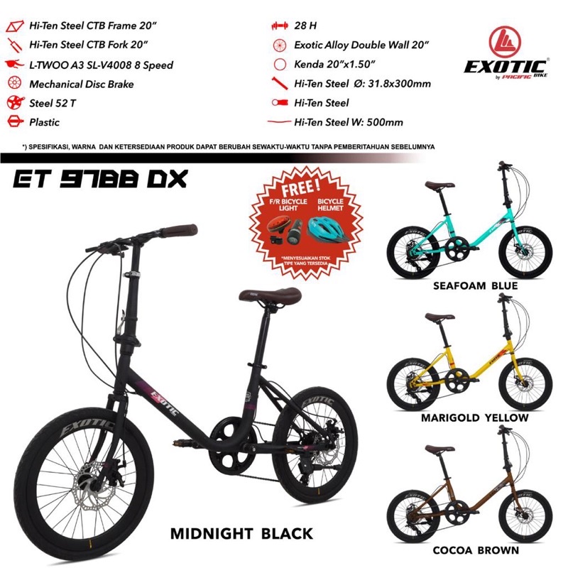 Sepeda Mini Exotic Minion Minivelo ET 9788 DX 20 inch