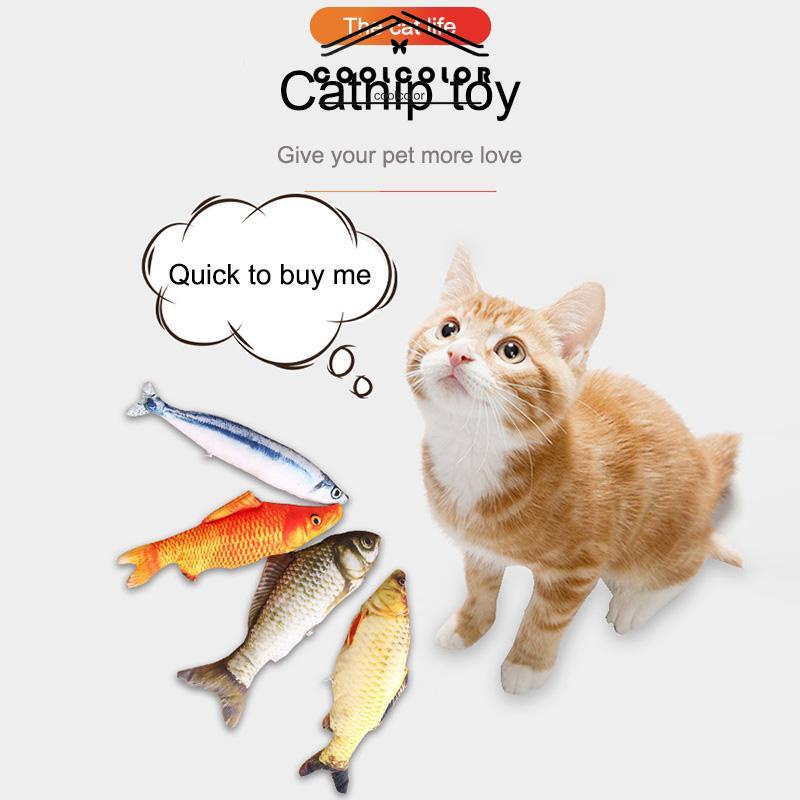 COD  Perlengkapan Hewan Peliharaan Mewah Catnip Ikan Kucing Lucu Simulasi Ikan Mas Crucian Mainan Kucing Lembut- cl