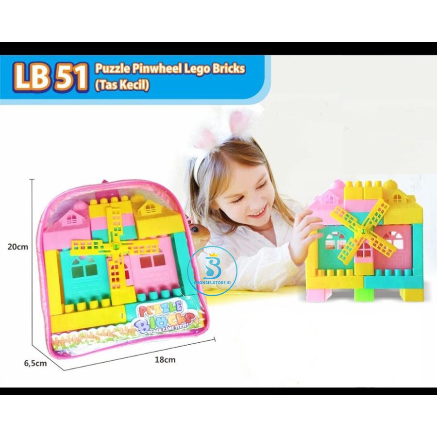 Mainan Edukasi Anak Lego Rumah - Block Besar Packing Tas LB 51
