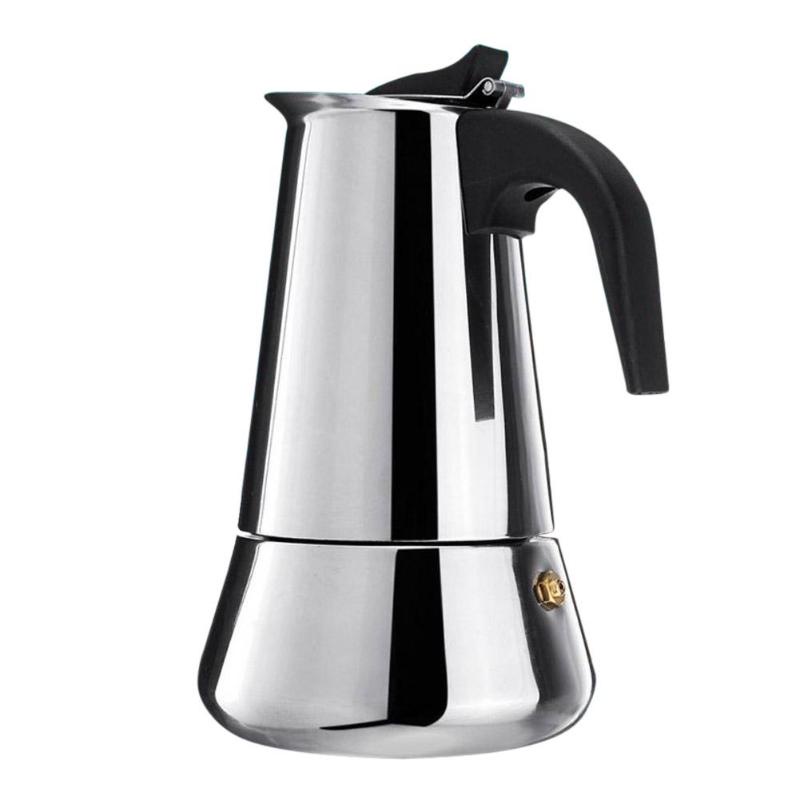 Moka Pot Stainless Steel - One Two Cups Espresso Coffee Maker Moka