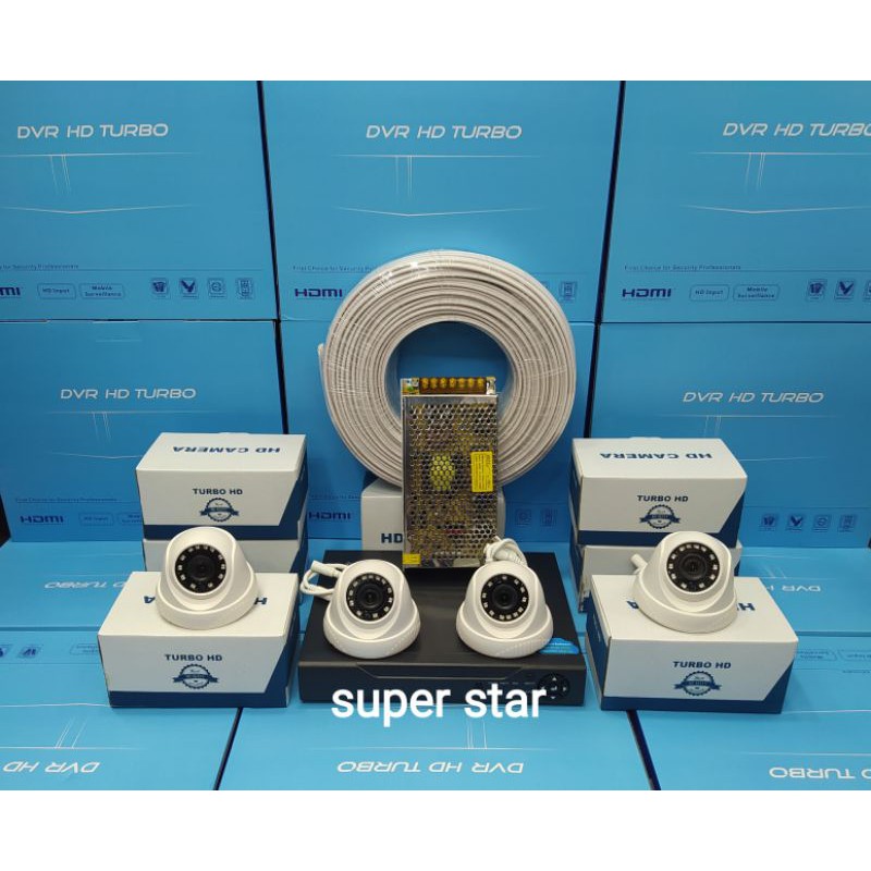 Paket cctv 4 kamera 5mp 1080p full hd ic sony lengkap siap pasang