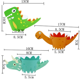 12pcs/set Wrapper Cupcake Motif Hewan Dinosaurus Safari Hutan Untuk Dekorasi Ulang Tahun Anak #5