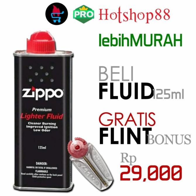 Fluid Minyak Zippo Original 125ML BONUS FLINT BATU