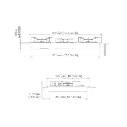 FOTILE Kompor Tanam 3 Tungku GAS90302 BUILT-IN GAS HOB