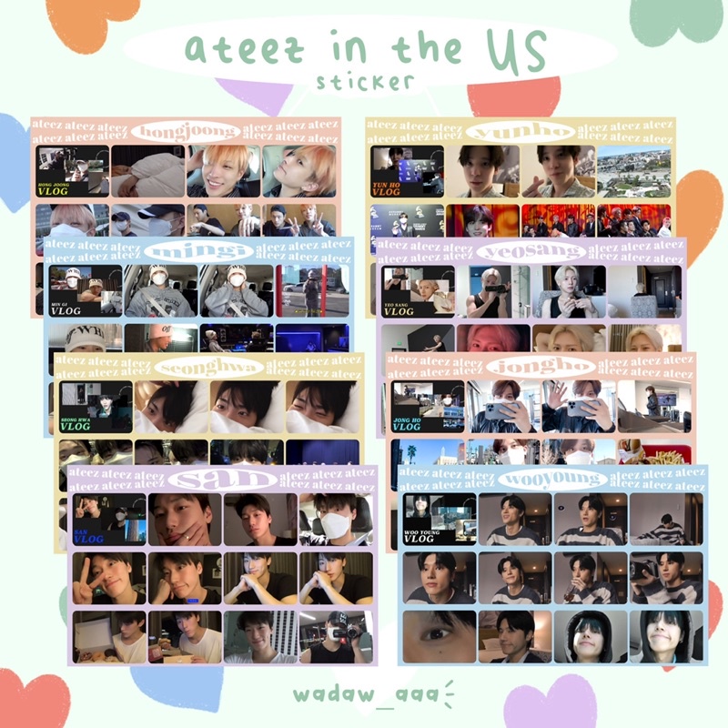 

Stiker ateez log 1day in the us atz KISSCUT (udh dipotong) san hongjoong jongho wooyoung seonghwa yunho mingi yeosang sticker gift pc kpop murah gemoy kado