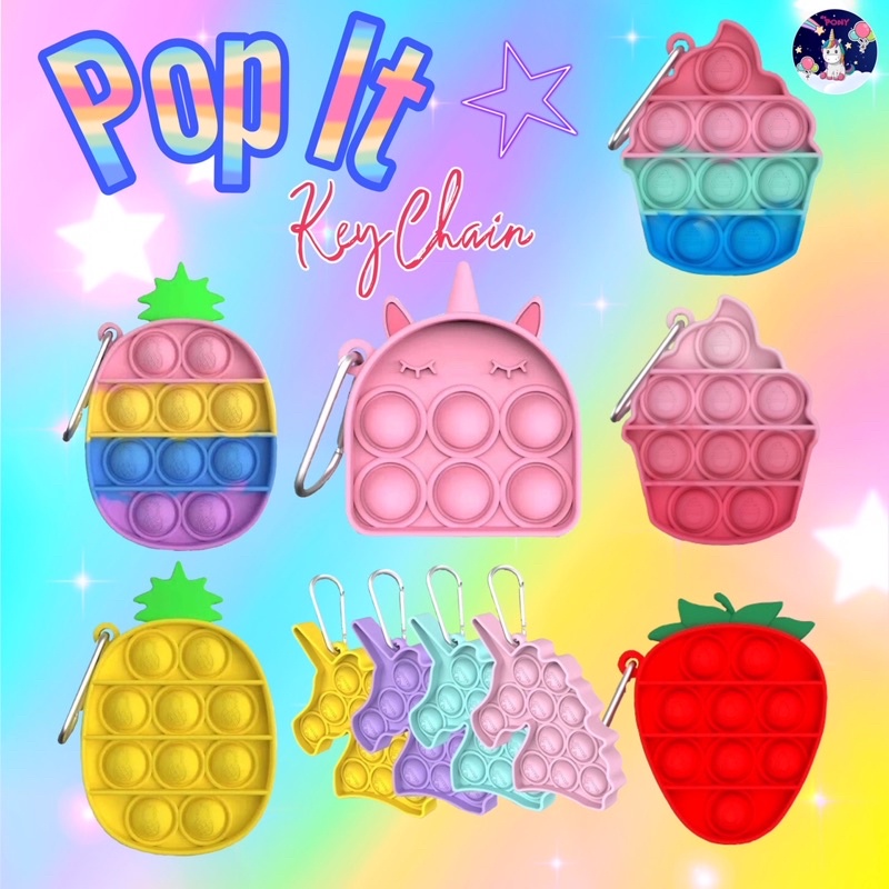 GANTUNGAN KUNCI POP IT/Keychain Pop It/Fidget Mainan Viral anak