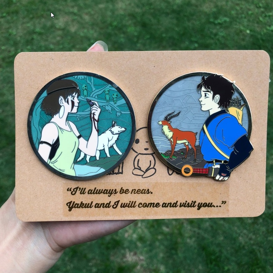 Studio Ghibli - Ashitaka and San Princess Mononoke - Hard Enamel Pin