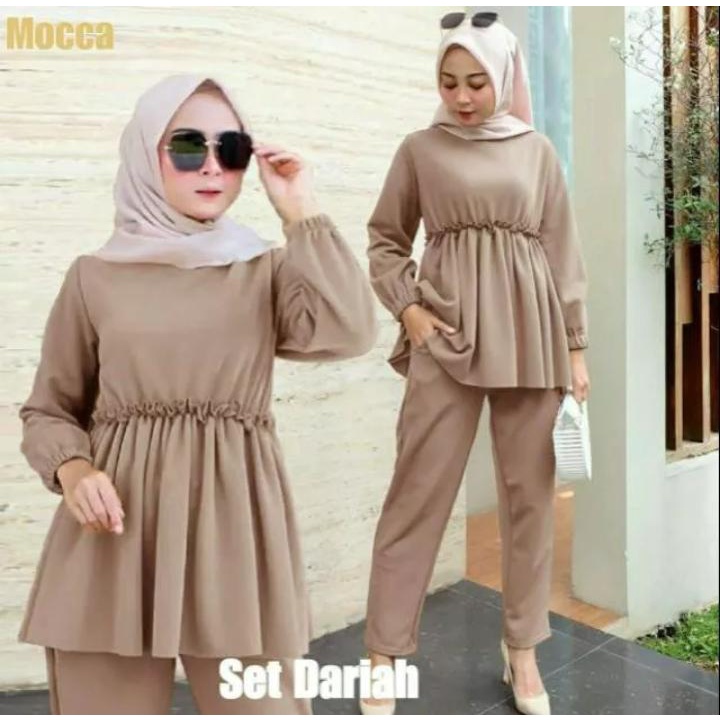 SETELAN WANITA KEKINIAN/ONESET WANITA TERBARU/STELAN BAJU DAN CELANA/FASHION MUSLIM/BAJU KONDANGAN