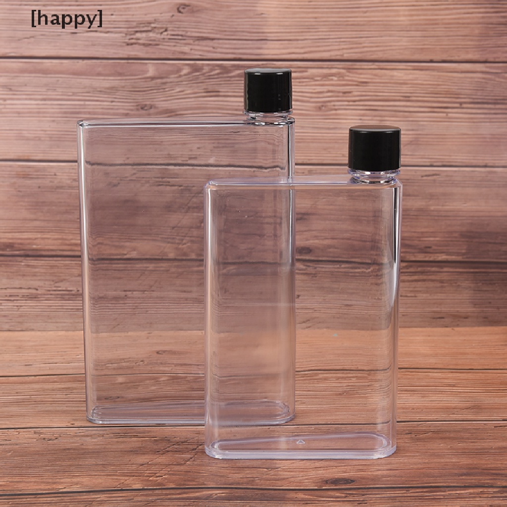 HA Fashion Water Bottle Portable Clear Book Portable Paper Pad Water Bottle Flat   ID