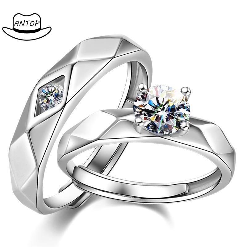 Cincin Sterling Silver 925 Dengan Cubic Zircon Lapis Emas Untuk Wanita ANTOP