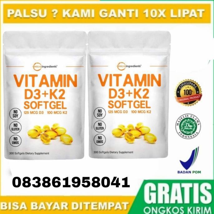 Microingredients Vitamin D3 5000iu + K2 100mgc 300 Softgel Original