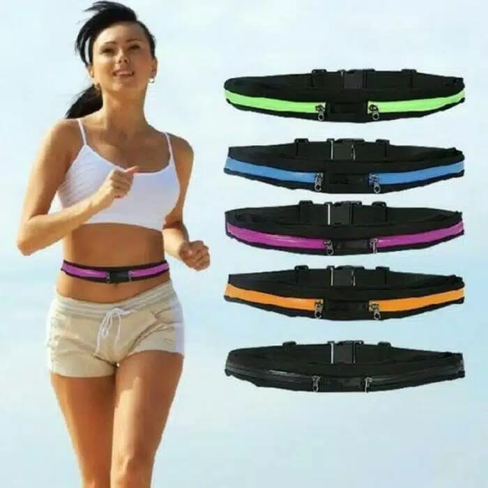 Tas Pinggang Wanita Flexible Double Pocket Running Belt Impor - TAS-242