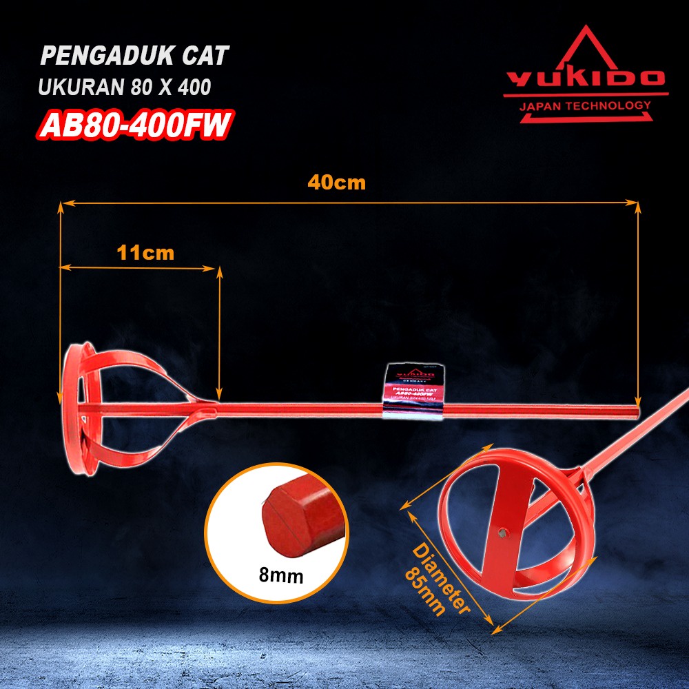 HARGA SPESIAL !! Stik Pengaduk Cat Semen 60 x 400 mm - 80 X 400MM - 100 X 600MM Tangkai Mixer Bor Cat Semen HARGA PROMO