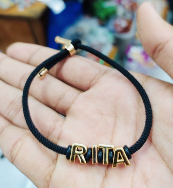 Gelang nama gelang inisial gelang tali hongkong gelang alphabet gelang huruf replika emas