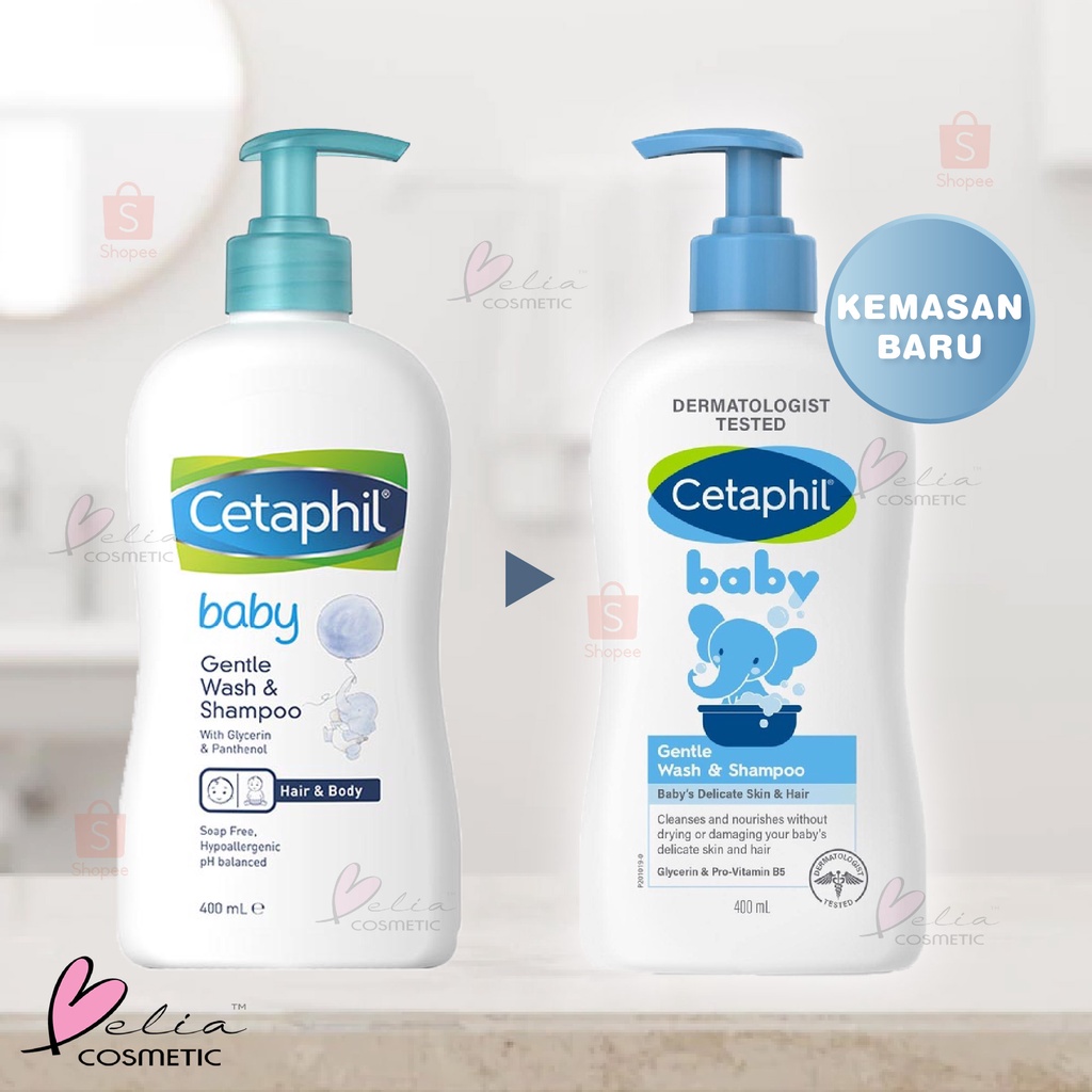 ❤ BELIA ❤ Cetaphil Baby Gentle Wash &amp; Shampoo (Hair &amp; Body) Sabun dan Sampo Bayi 230 | 400 Pump