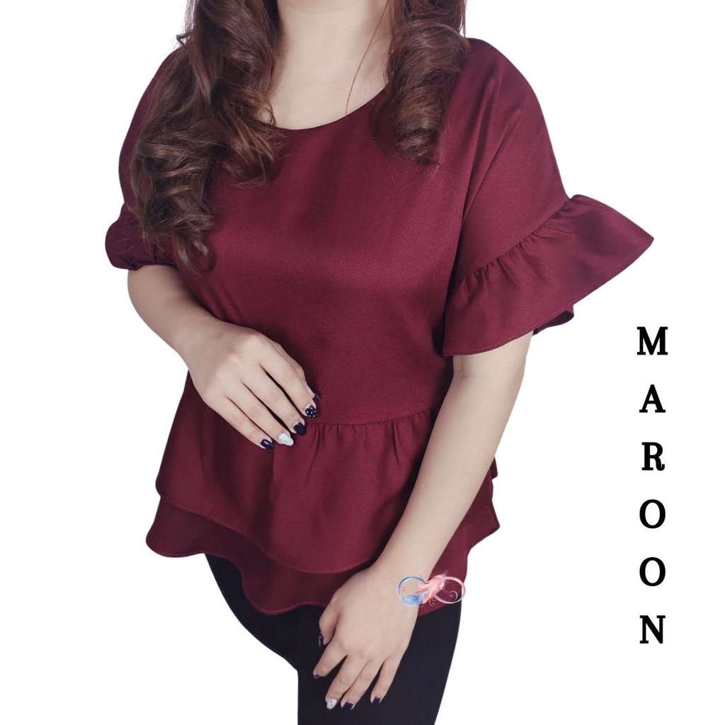 ZA - BLUS LAYER TINGKAT / LENGAN PENDEK WANITA TERMANIS / BAJU KANTOR TERLARIS / FASHION KOREA KEKINIAN]-4