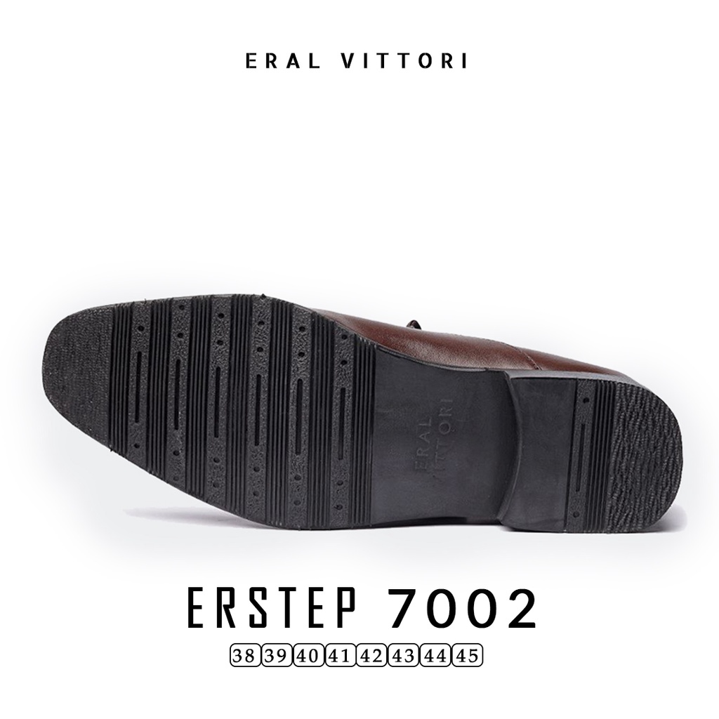 Eral Vittori - Erstep 7002 Sepatu Pria Kulit  Pantofel Formal Kerja Kantor Coklat