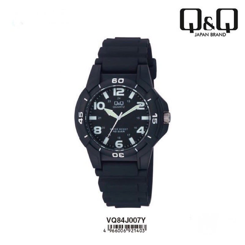 Jam Tangan Pria Wanita Q&amp;Q vq84j002y Rubber Original QnQ Unisex Anti Air QQ Watch VQ84 Jamtangan