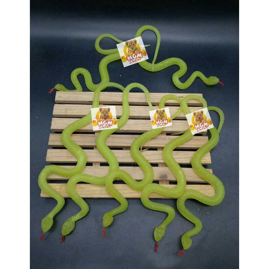 Mainan ular Karet 42CM ( Bahan Karet ) / Mainan Snake KARET ular Hijau