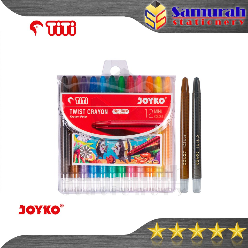 

Krayon TiTi Putar Mini 12 Warna / Crayon Oil Pastel isi 12W / Twist Crayon TI-CP-12 Mini 12 Colours