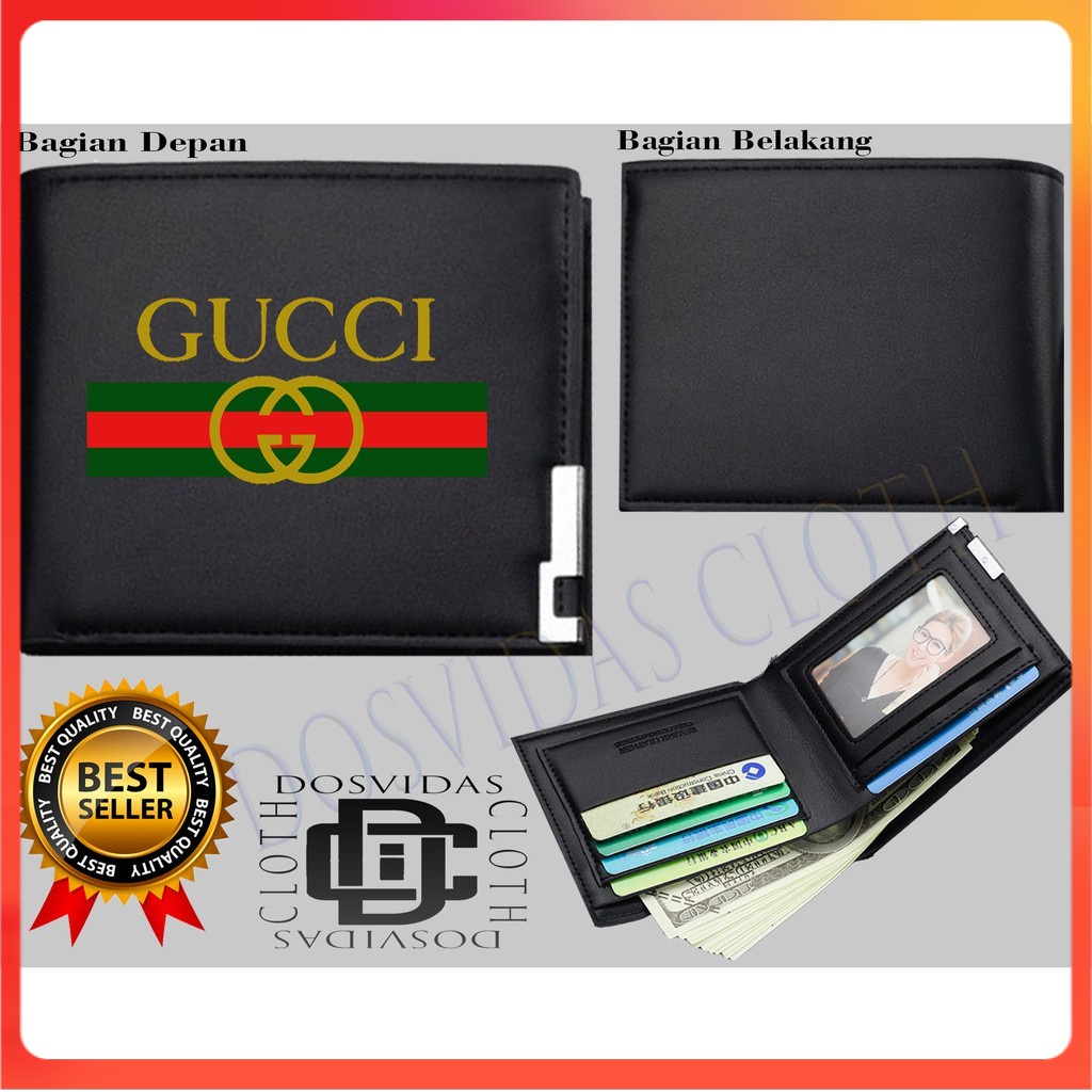 Dompet Pria Lipat GUCCI Dompet Kulit Men Fashion Letter Wallet GUCI KEREN COD