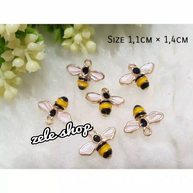 CHARM GOLD LEBAH SIZE 1,1*1,4 CM | BAHAN TASBIH DIGITAL / DECO CASE / BROSS