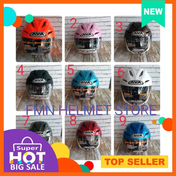 HELM HALF FACE MURAH AVA BGD POLOS