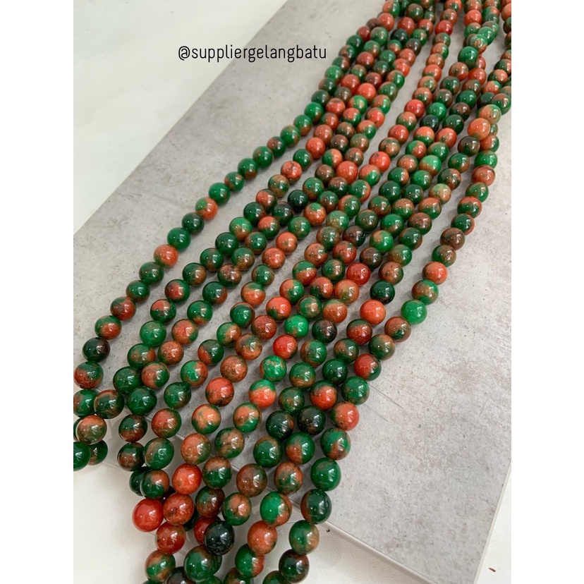 manau mangga 10mm garnet HIJAU orange aksesoris bracelet necklackle bahan kalung gelang kerajinan tangan craft manik