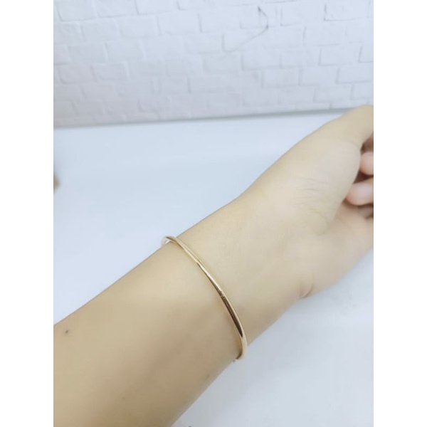 GELANG PERAK ASLI SILVER 925 LAPIS EMAS/GELANG BANGLE PIPA TABUNG COR MP FULL/ASLI SILVER/GELANG FASHION WANITA TERBARU