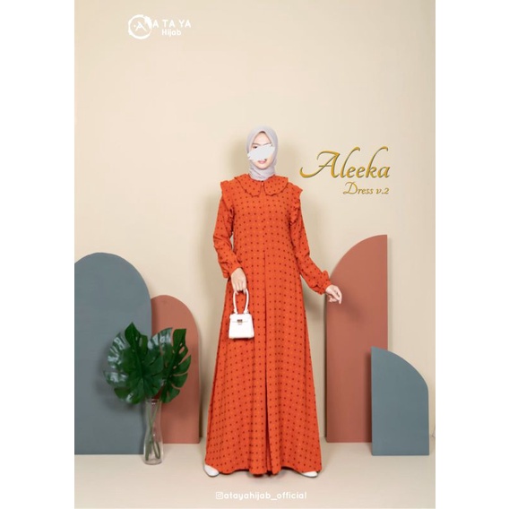 Aleeka dress ORI by araya hijab gamis syar'i bahan airflow ruby dot import ld110 Rubiah rubyah