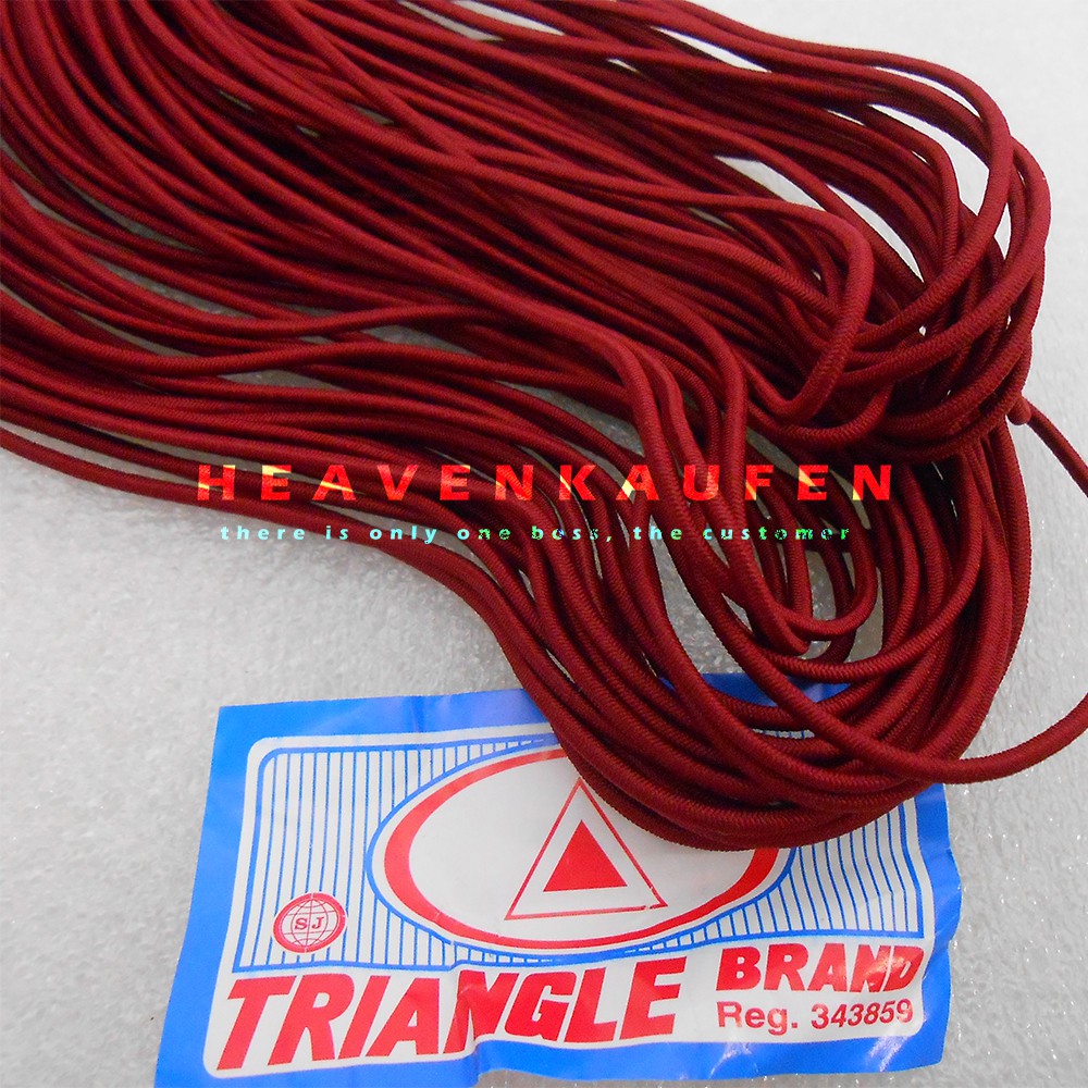 Tali Elastis Merah Hati / Merah Marun Maroon Kecil Diameter 1,5 mm Meteran