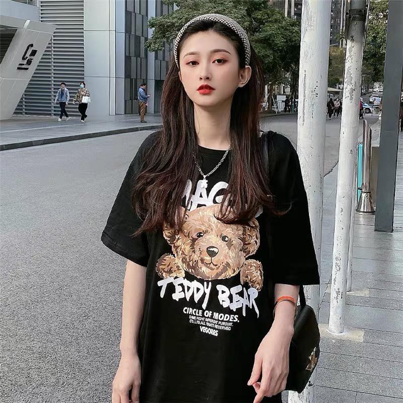 TC -Tshirt Oversize Wanita Motif Magic Bear - 100% Import