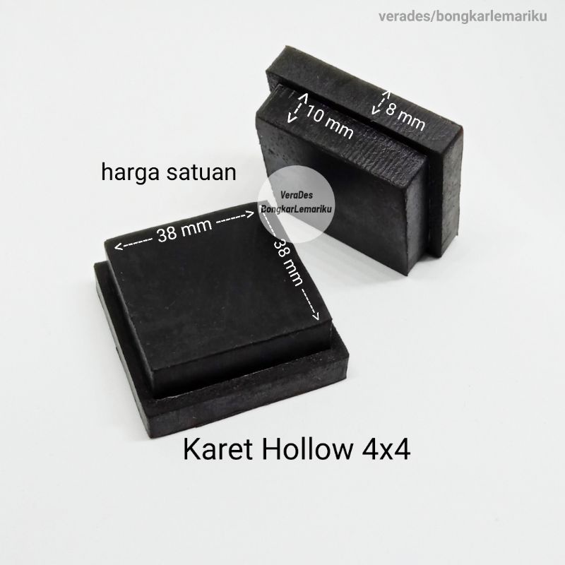 Karet Hollow 4x4 Solid Padat Kaki Kursi Meja Holo