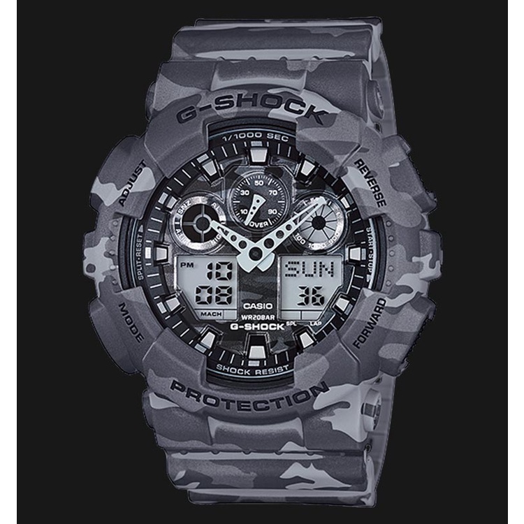 JAM TANGAN GSHOCK GA-100CM-4A RUBBER DUALTIME ANALOG DIGITAL