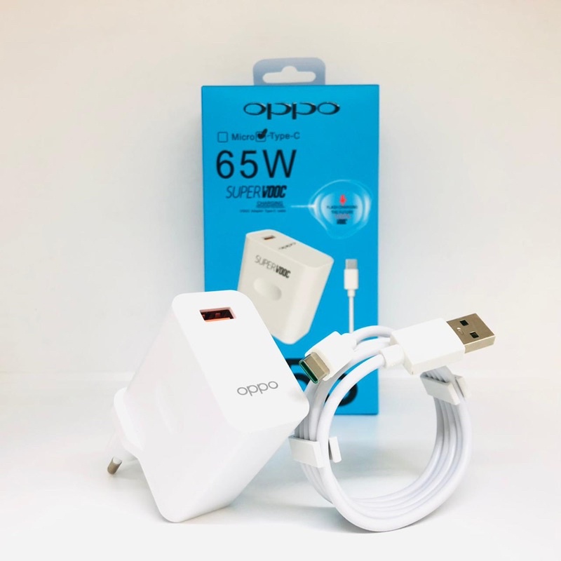 TRAVEL CHARGER OPPO A55 MICRO DAN TYPE C 65W SUPER VOOC