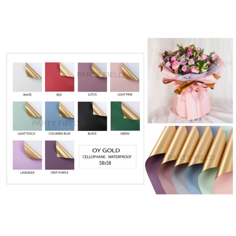 [5LEMBAR] OYGOLD kertas bunga / flower wrapping paper