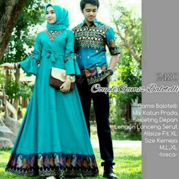 <best seller> Couple Batik Gamis Balotelli Azzahra'